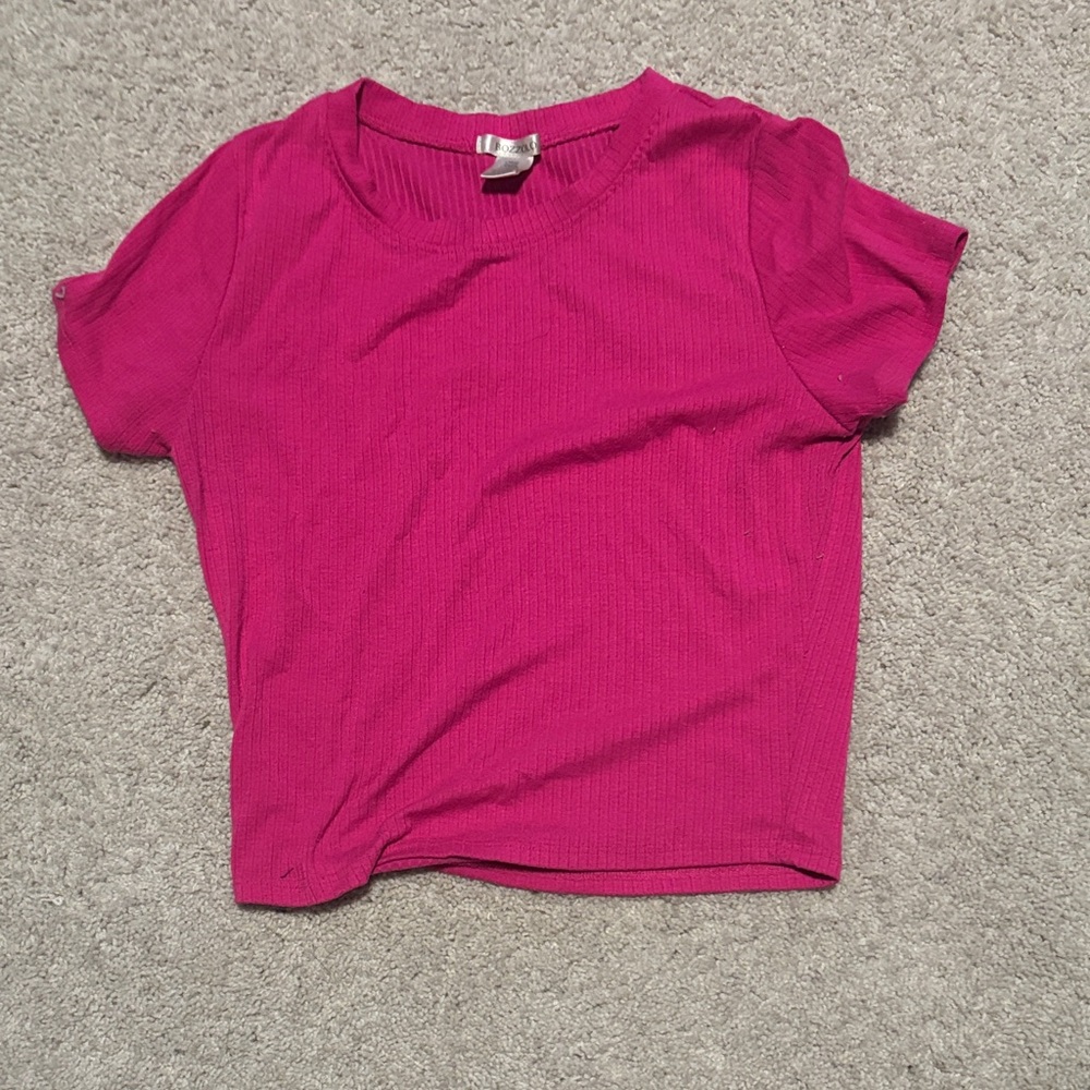 Bozzolo Fuchsia Ribbed Tee